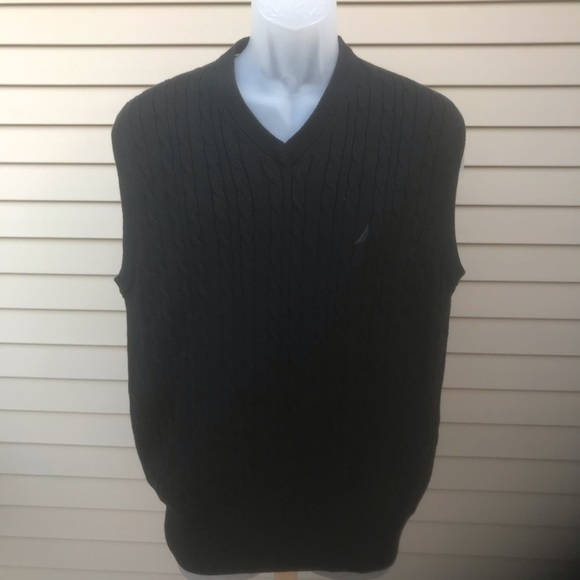 Nautica Other - Nautica - Mens Black cable knit vest, Size Large